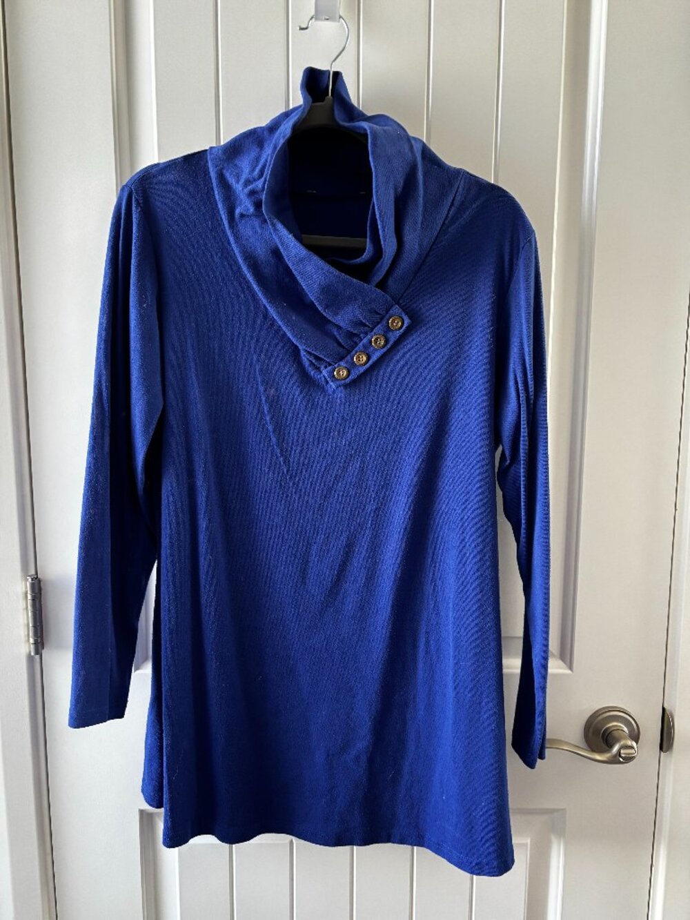 Women's Long Sleeve Cowl Neck Casual Tunic Top
